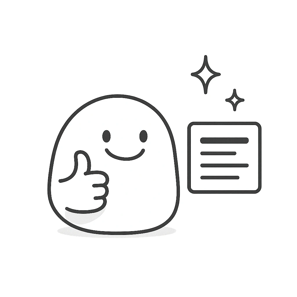 Happy mascot with clean document